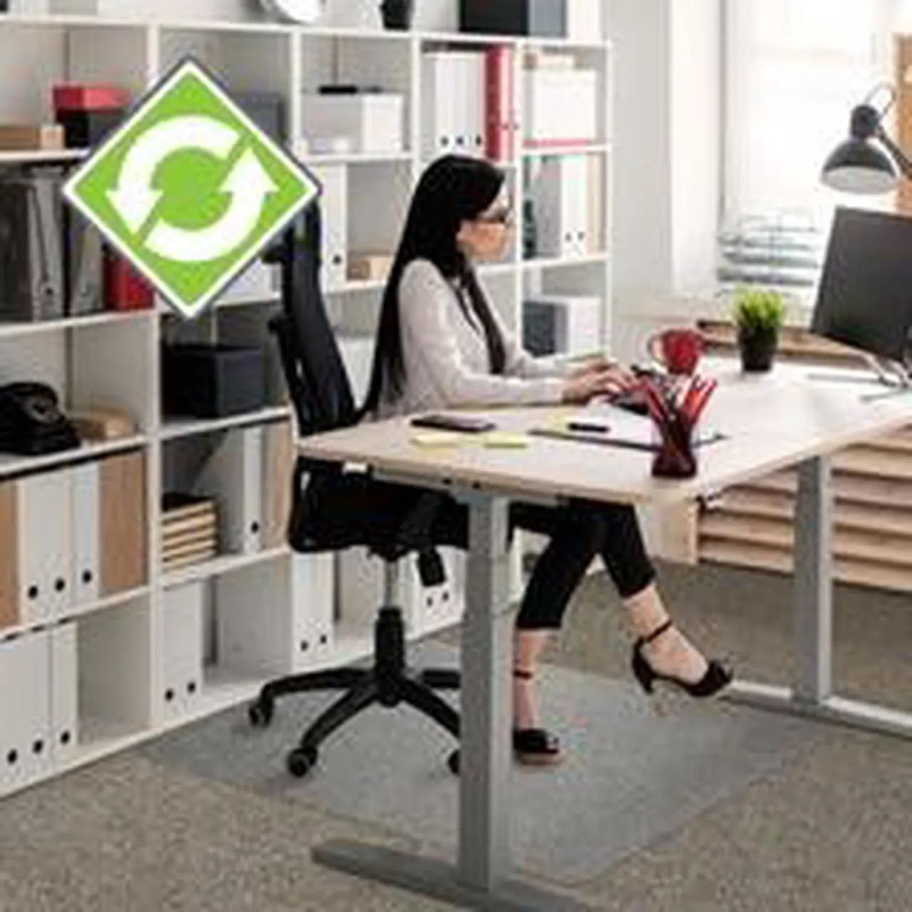 Alt view image 6 of 20 - Floortex Eco-friendly Chairmat Rectangle 30"x48" Clear ECO113048EP