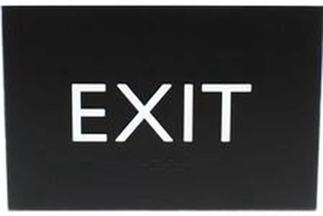 Alt view image 3 of 7 - Lorell Exit Sign, Black, 4-1/2"  x6-4/5" x 1/2", Each (LLR02671)