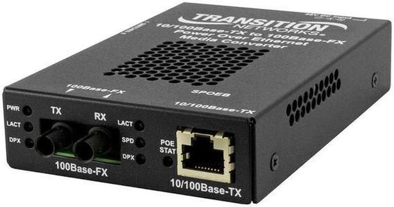 Alt view image 13 of 17 - Transition Networks Stand-alone Fast Ethernet PoE Media Converter