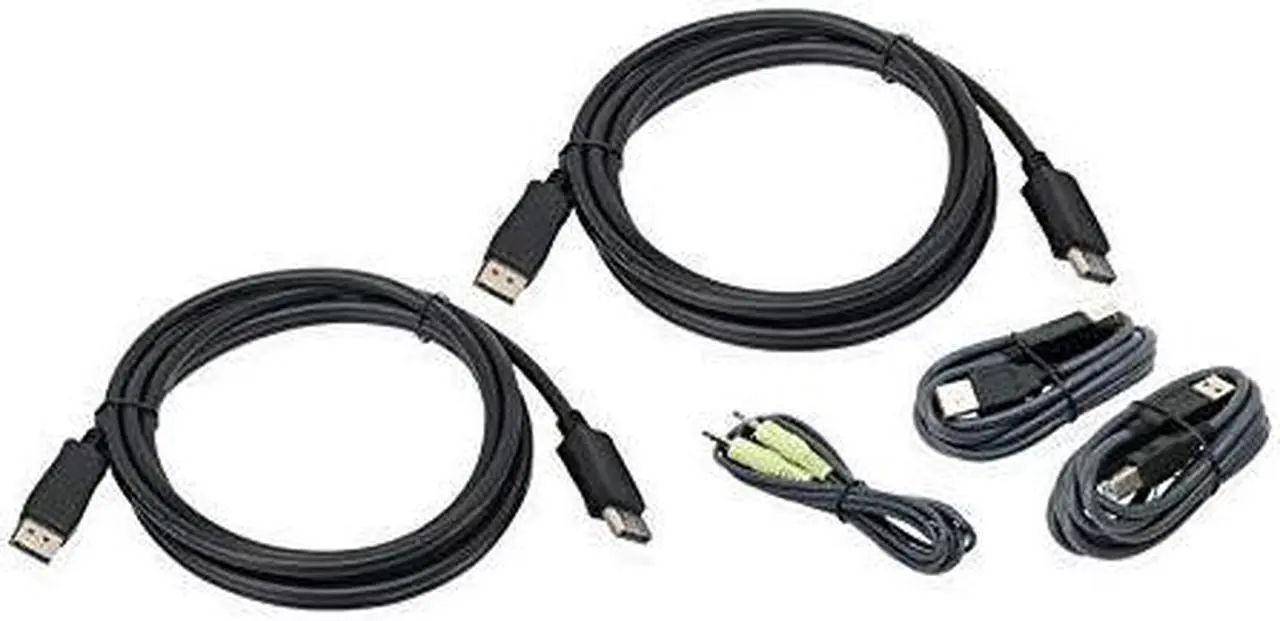 Alt view image 6 of 10 - IOGEAR G2L9203UTAA3 10 ft. Dual View DisplayPort, USB KVM Cable Kit with Audio (TAA)