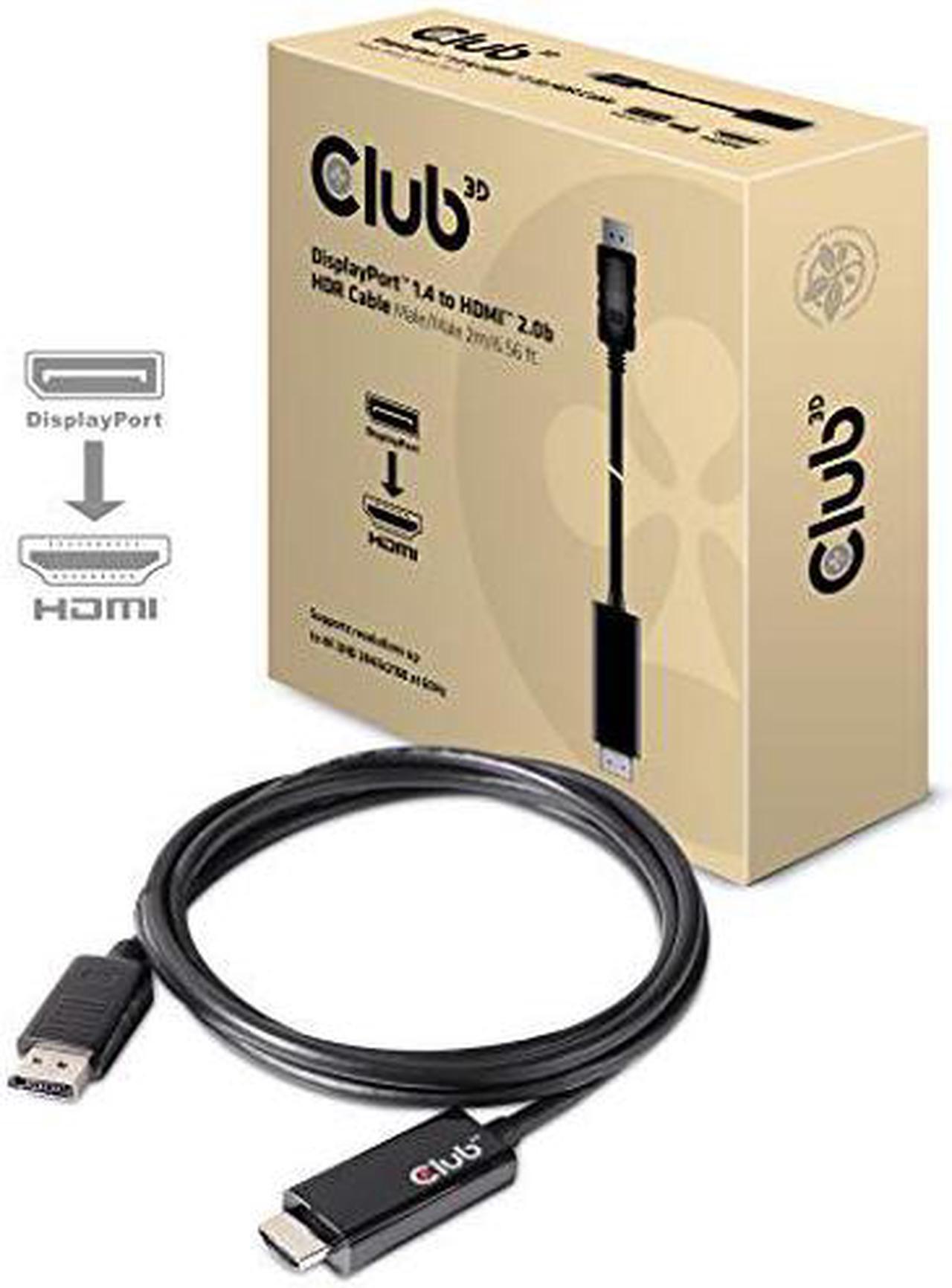Alt view image 16 of 20 - Club3D CAC-1082 DisplayPort 1.4 to HDMI 2.0b HDR Cable Male/Male 2m/6.56 ft.