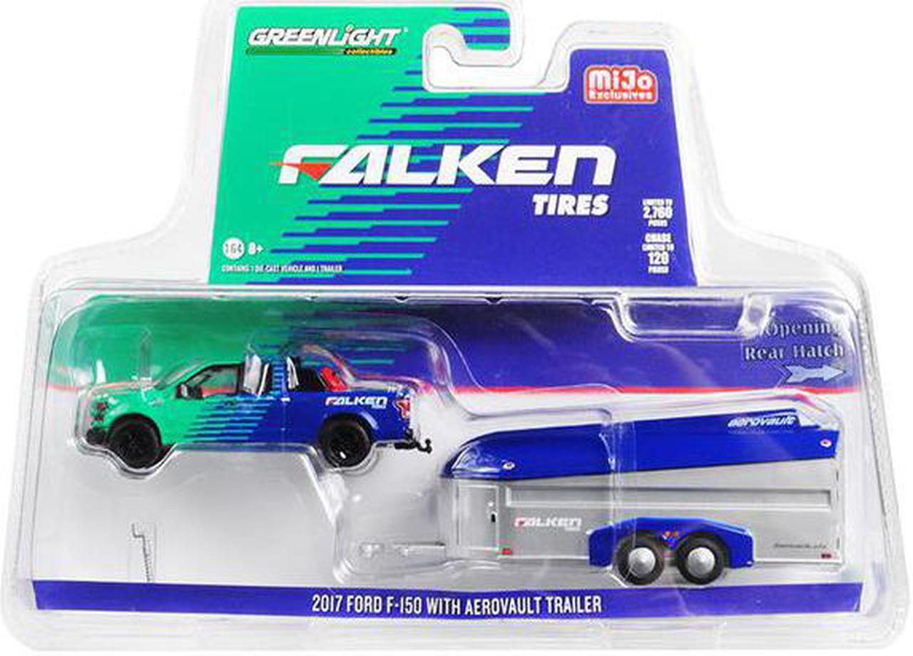 Alt view image 6 of 8 - 2017 Ford F-150 Pickup Truck & Aerovault Trailer "Falken Tires" Ltd Ed to 2,760 pcs 1/64 Diecast Model Car by Greenlight