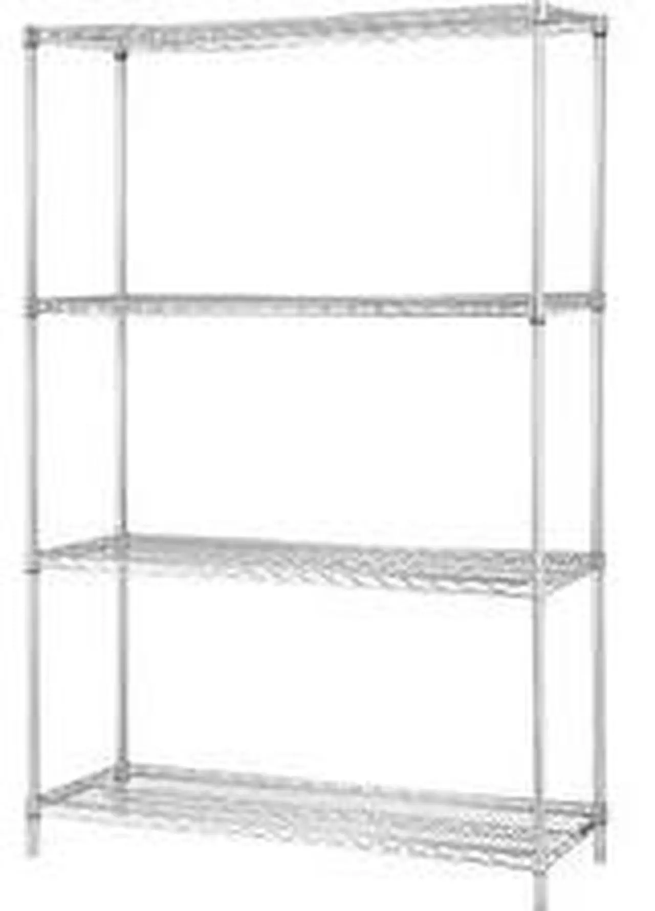 Alt view image 7 of 10 - Industrial Wire Shelving,Starter Kit,4 Shelf/Post,48"x18",CE