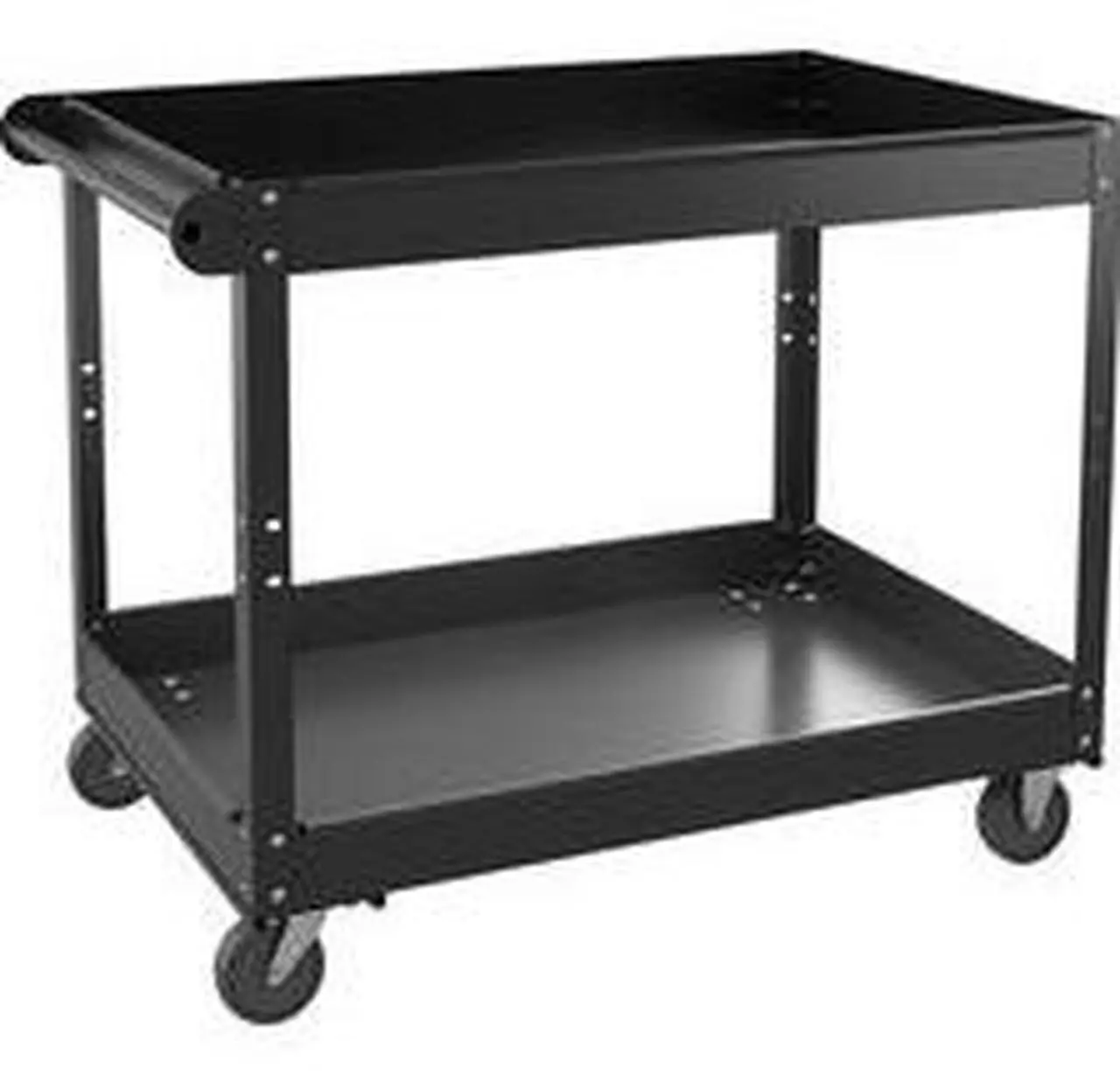 Alt view image 4 of 4 - Lorell Utility Cart 2-Shelf 24"Wx36"Lx32"H Black 59690