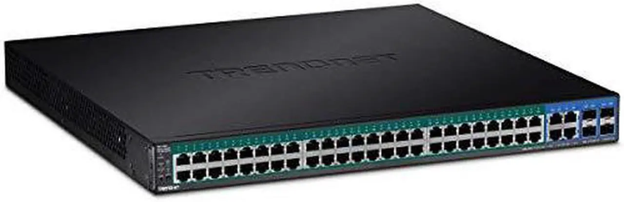 Alt view image 8 of 20 - TRENDnet 52-Port Gigabit Web Smart PoE+ Switch, 48 Gigabit PoE+ Ports, 4 Shared Gigabit Ports (RJ-45 Or SFP), 370W PoE Power Budget, 104Gbps Switching Capacity, Lifetime Protection, Black, TPE-5240WS