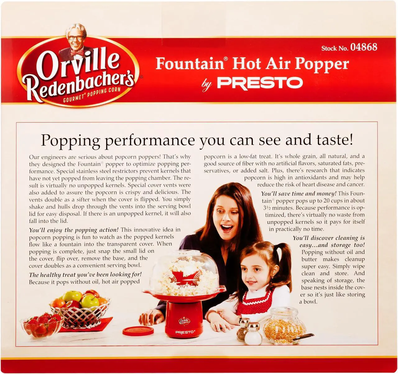 Alt view image 18 of 20 - PRESTO 04868 Orville Redenbacher's Fountain Hot Air Popper, Red