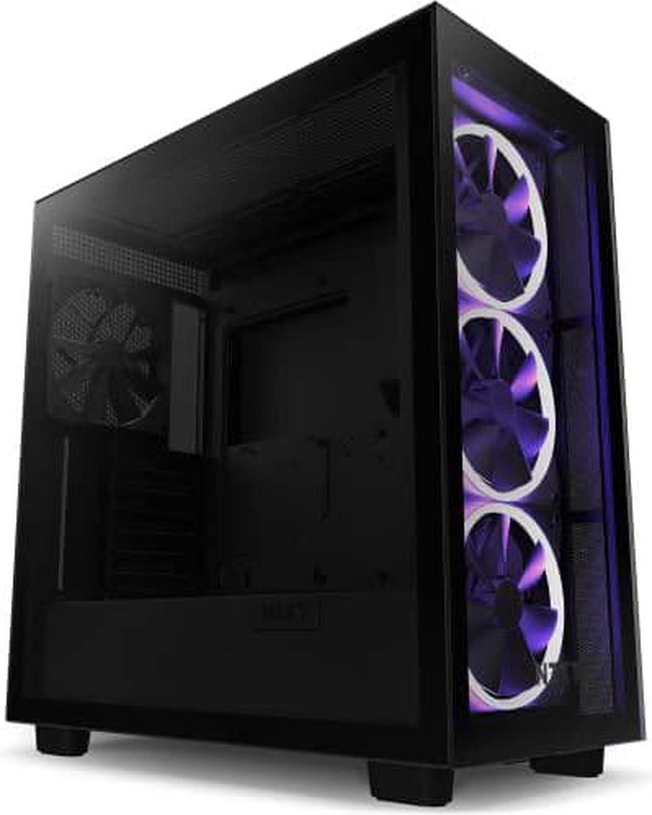 NZXT H7 Elite - Premium Mid-Tower PC Gaming Case - RGB LED & Smart Fan Control - Tempered Glass - Black