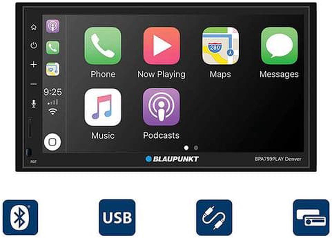 Alt view image 7 of 7 - Blaupunkt Denver 6.8" Double-Din Mechless Receiver Compatible with Android Auto and Apple Carplay