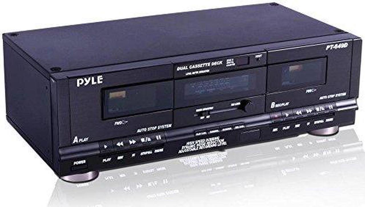 Alt view image 8 of 8 - Pyle Cassette Stereo Double Cassette Deck PT-649D