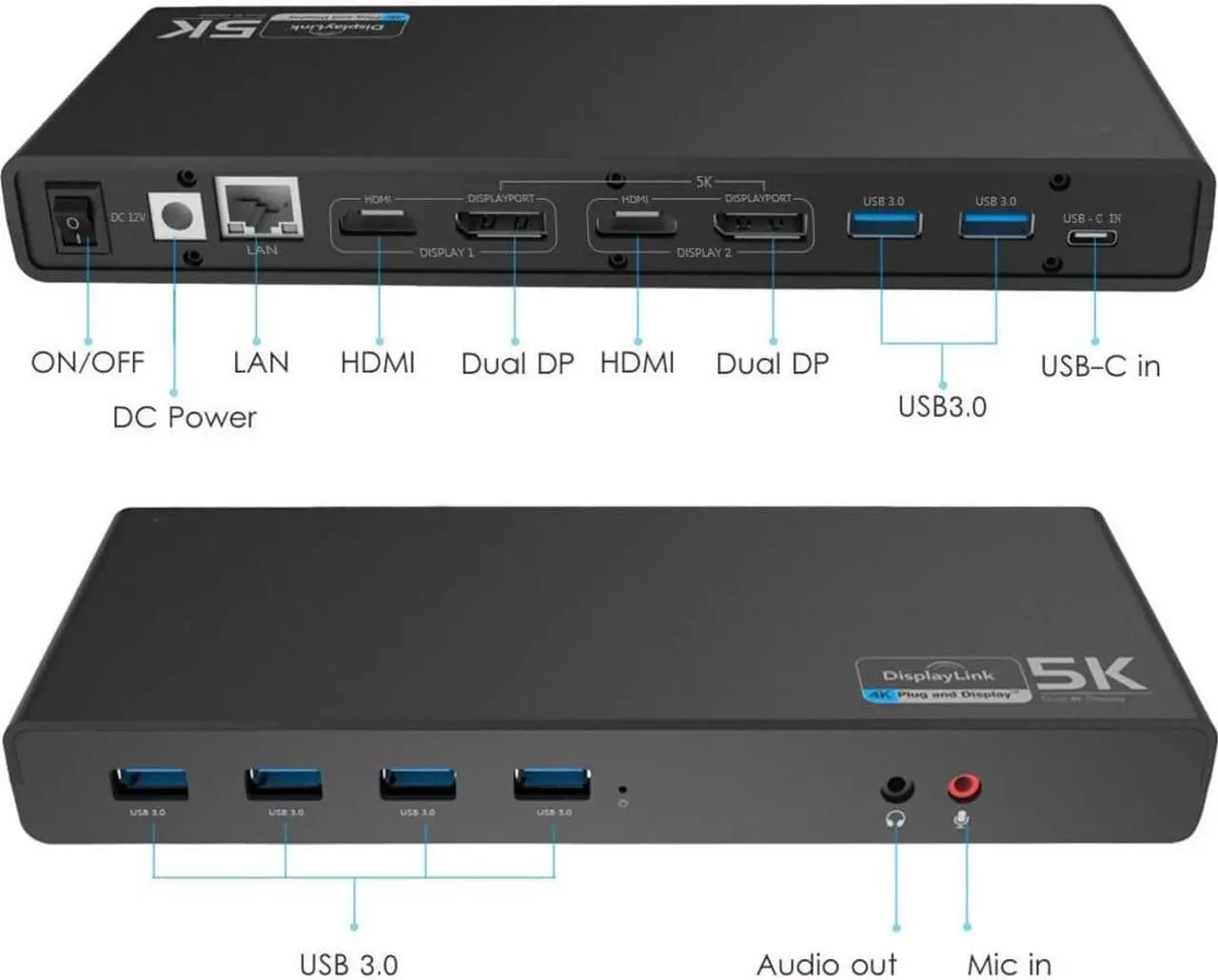 Alt view image 5 of 8 - 4XEM USB-C Dual 4K with Power Delivery Universal Docking Station 4XUG69PD2
