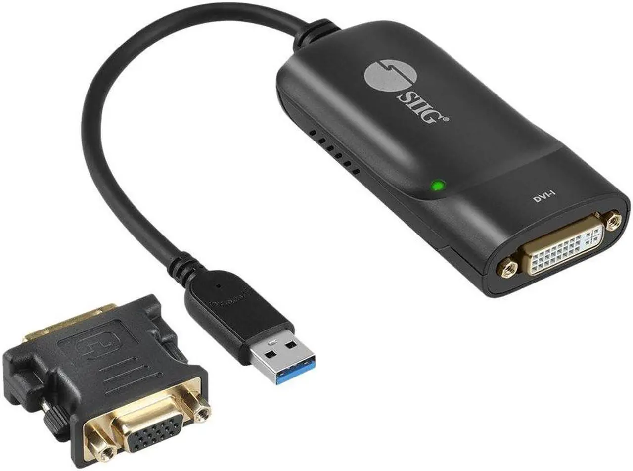 Alt view image 10 of 10 - SIIG USB 3.0 to DVI/VGA Pro Adapter Plus DVI to VGA adapter JUDV0112S3