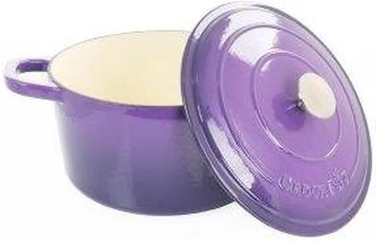 Alt view image 8 of 8 - Crock-Pot Artisan 2 Piece 5 Quart Enameled Cast Iron Dutch Oven with Lid in Lavender