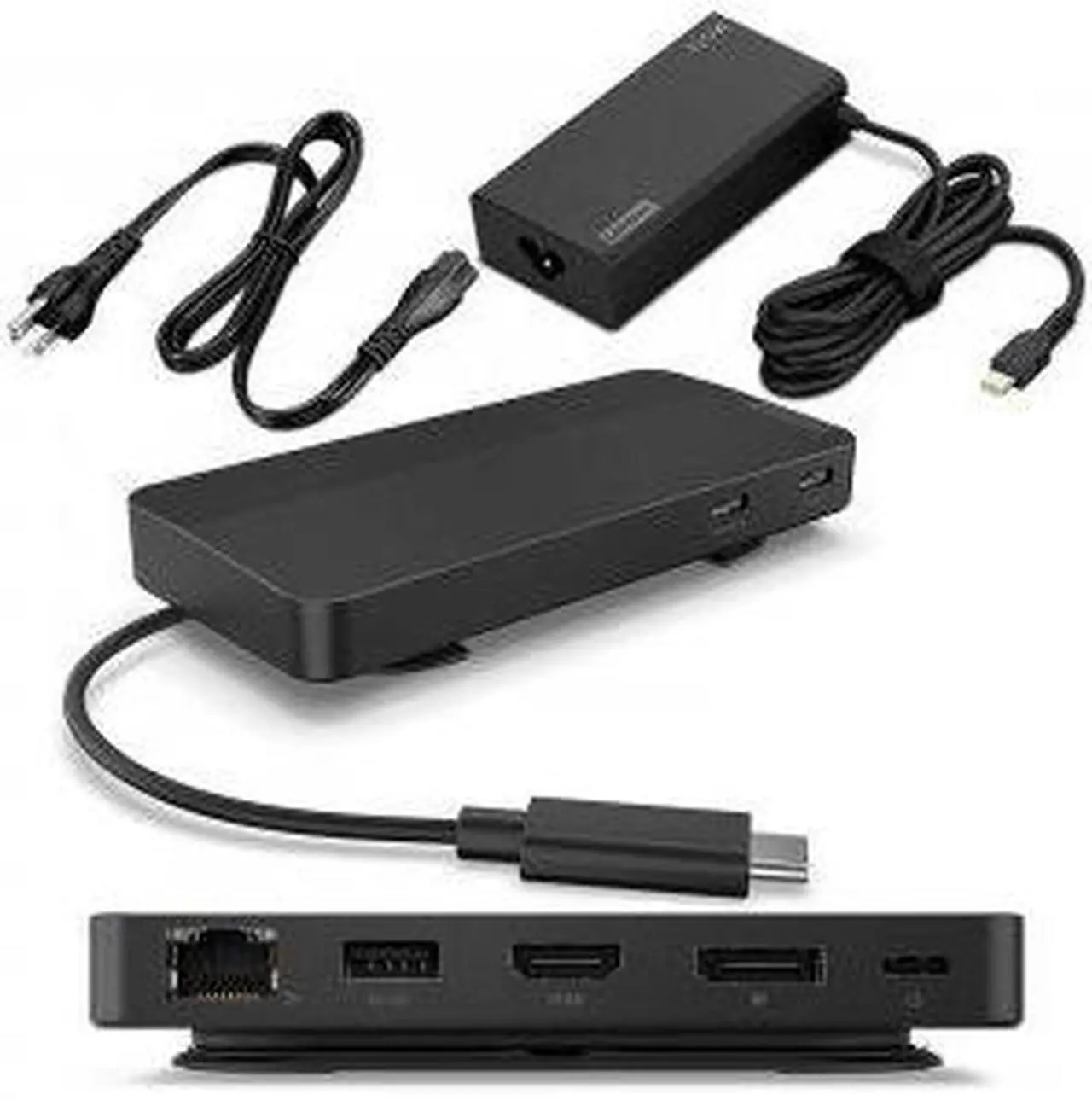 Alt view image 10 of 20 - Lenovo USB-C Dual Display Travel Dock with Adapter