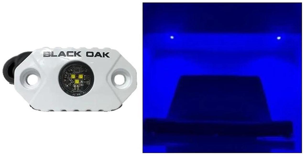 Alt view image 9 of 9 - Black Oak LED Rock Accent Light - Blue - White Housing Rock Accent Light - Blue - White Housing