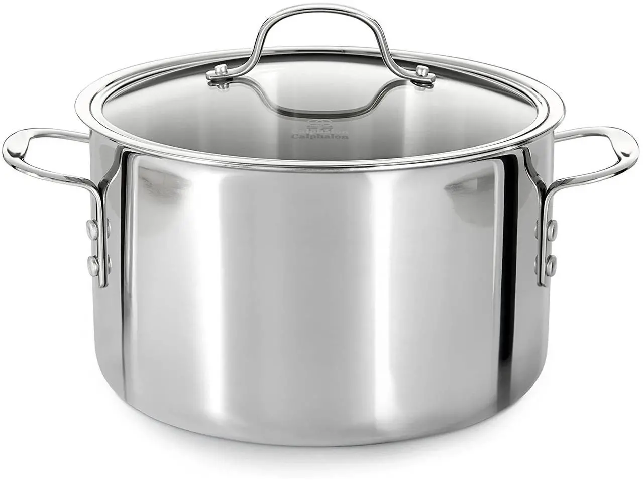 Alt view image 3 of 3 - Calphalon 8 Quart Tri-Ply Stainless Steel Stock Pot with Lid and Aluminum Core