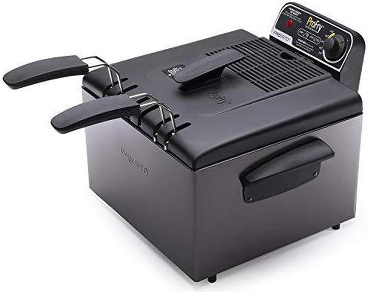 Alt view image 4 of 10 - PRESTO Dual Basket Deep Fryer, Black Stainless Steel (05489)