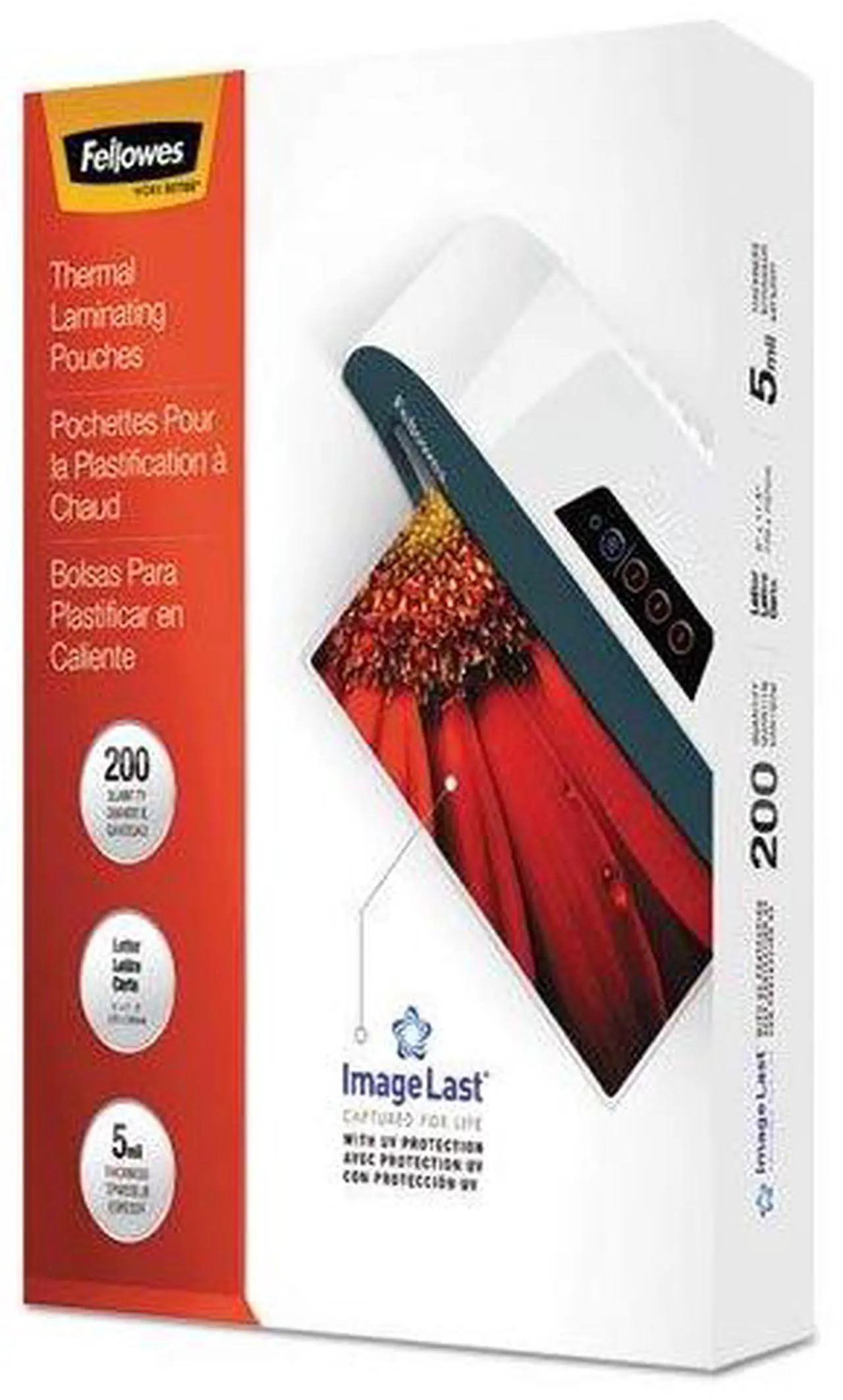 Alt view image 2 of 20 - Fellowes Laminating Pouches 5mil Ltr 200/PK Clear 5245301