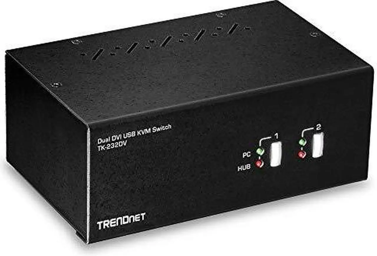 Alt view image 9 of 9 - TRENDnet TK-232DV, 2-Port Dual Monitor DVI KVM Switch with Audio, 2-Port USB 2.0 Hub, Digital Resolutions up to 1920 x 1200, Analog Resolutions up to 2048 x 1536