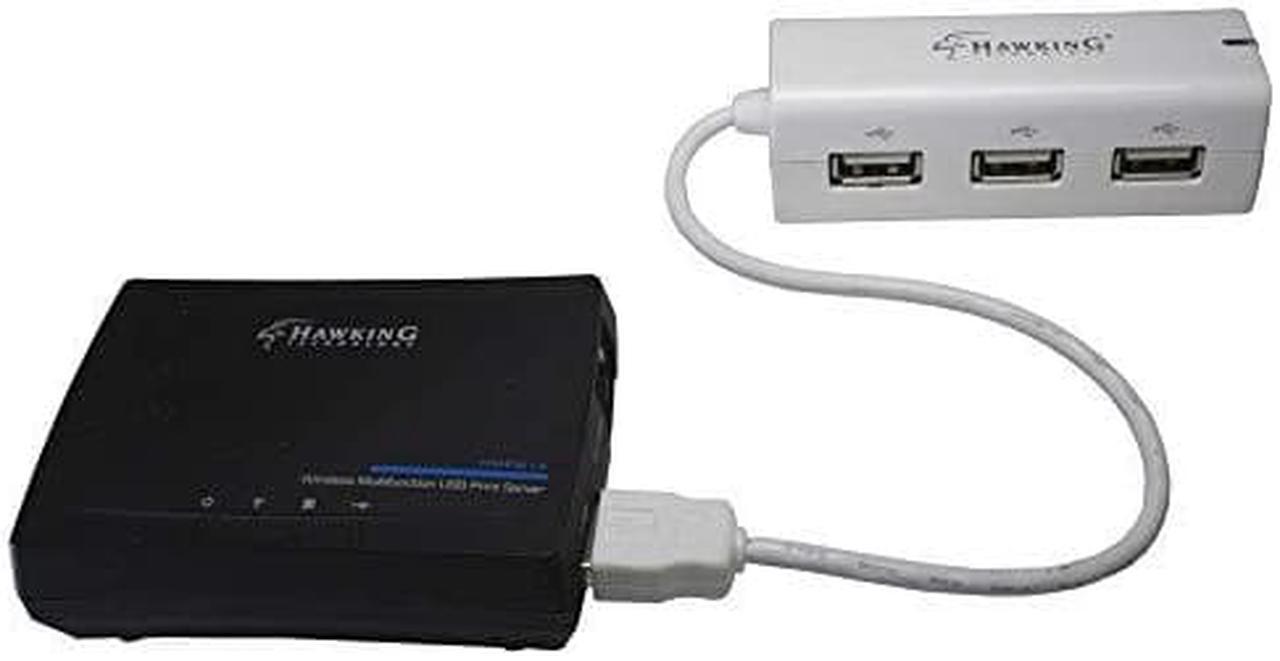 Alt view image 2 of 2 - Hawking Technology Wireless Multifunction w/AirPrint Support USB Print Server with 3 Port USB Hub add-on (HMPS1A3)