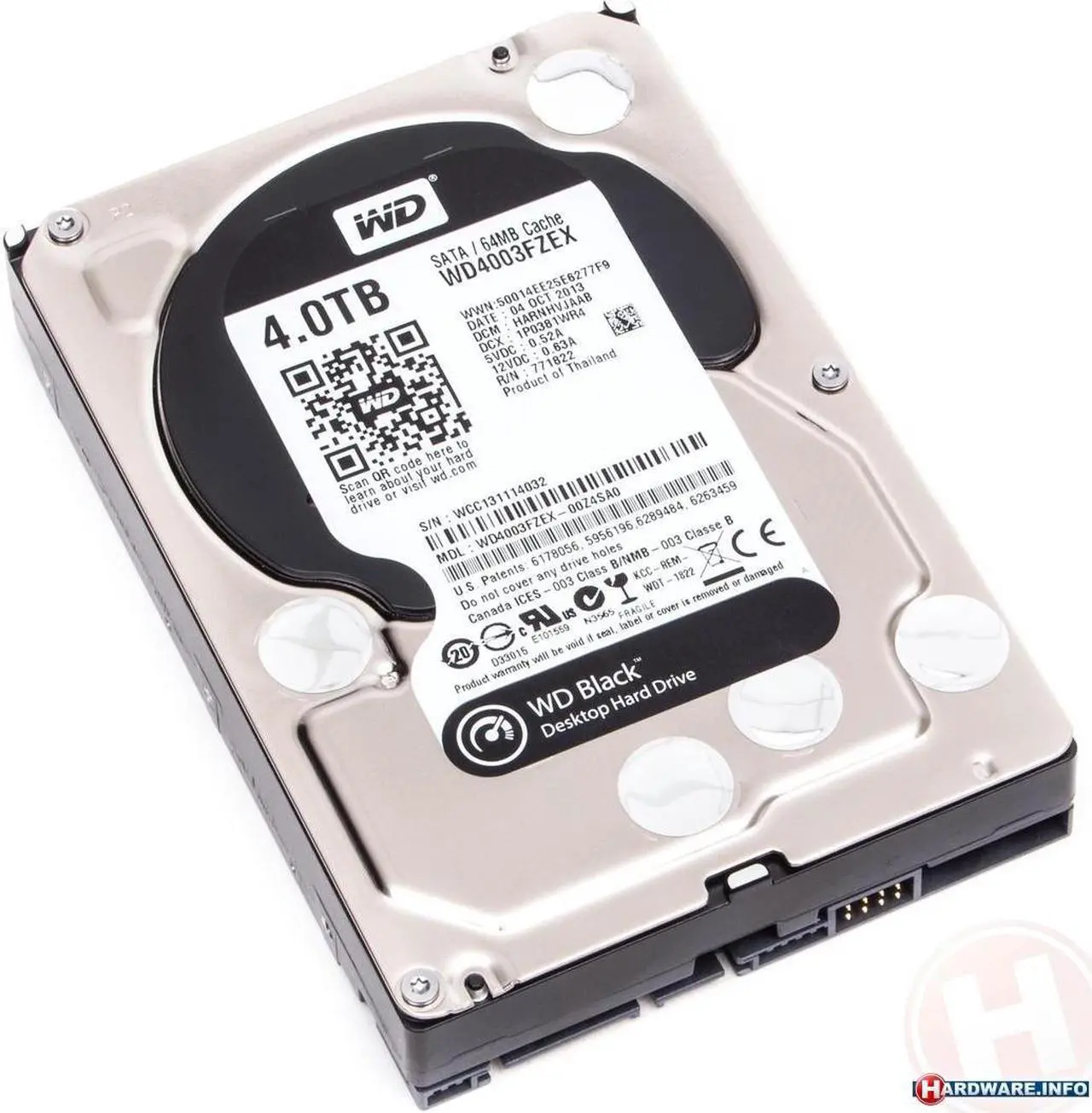 Alt view image 3 of 4 - WD WD4003FZEX Black WD4003FZEX 4 TB Hard Drive - 3.5" Internal - SATA (SATA/600)