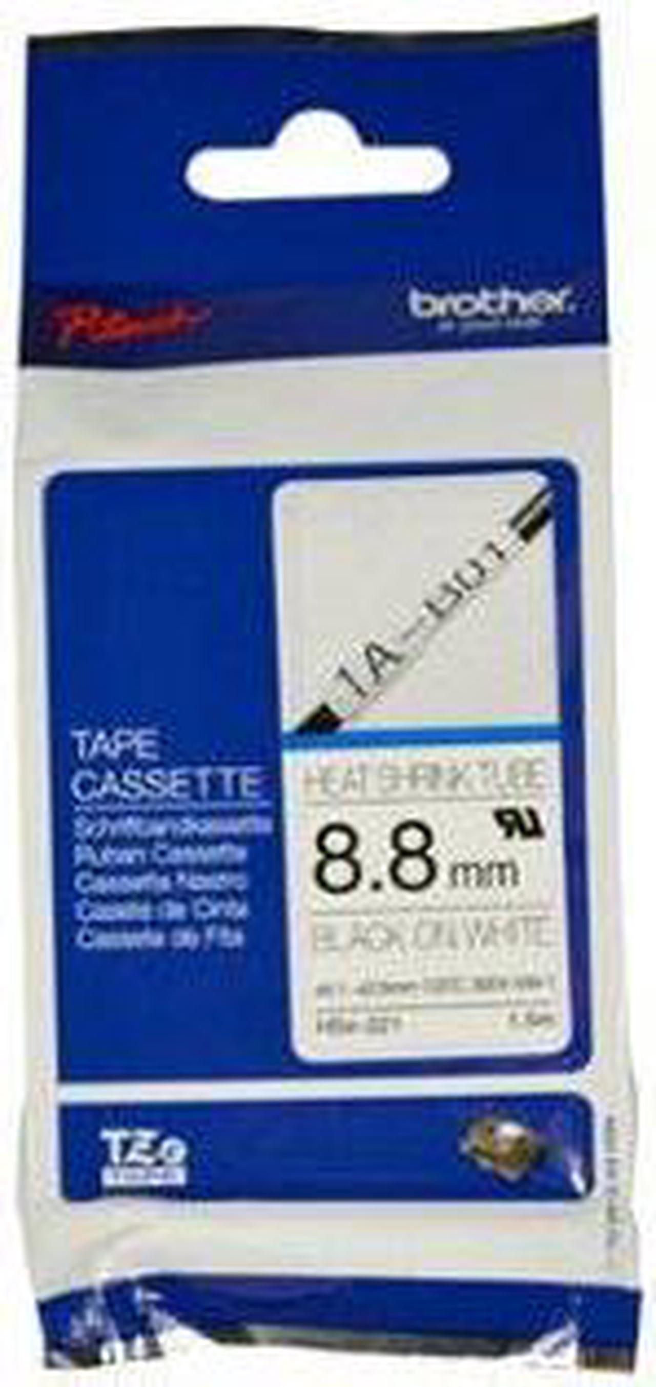 Alt view image 2 of 8 - Brother 8.8mm (0.34in) x 1.5m (4.9ft) Size Heat Shrink Tubing - Black on White