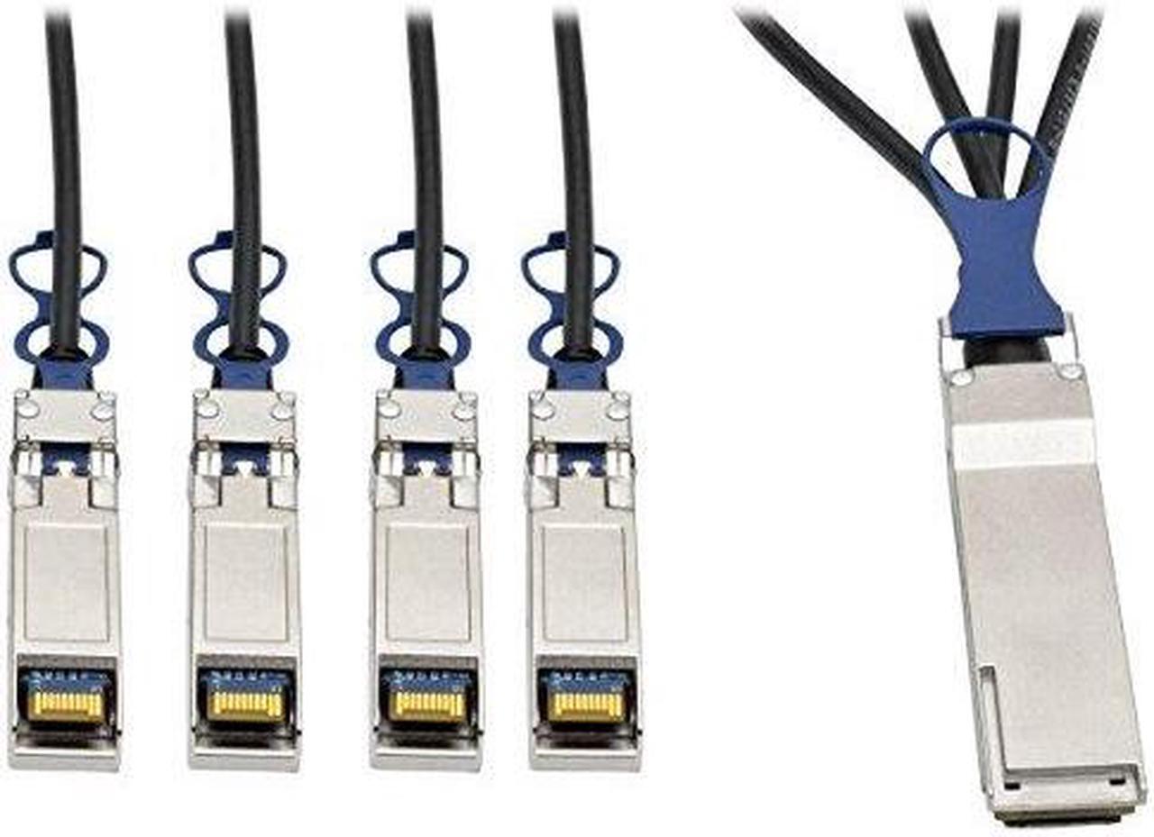 Alt view image 5 of 10 - TRIPP LITE N281-02M-BK 40GbE QSFP+ to 10GbE SFP+ Passive Copper Breakout Cable 2M 6.5'