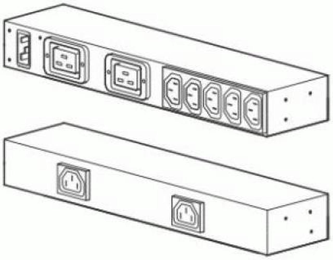 Alt view image 2 of 10 - APC AP6120A Basic Rack Pdu - Power Distribution Unit (Rack-Mountable) - Ac 100-240 V - Input: Iec 60320 C20 - Output Connectors: 9 (Iec 60320 C13, Iec 60320 C19)