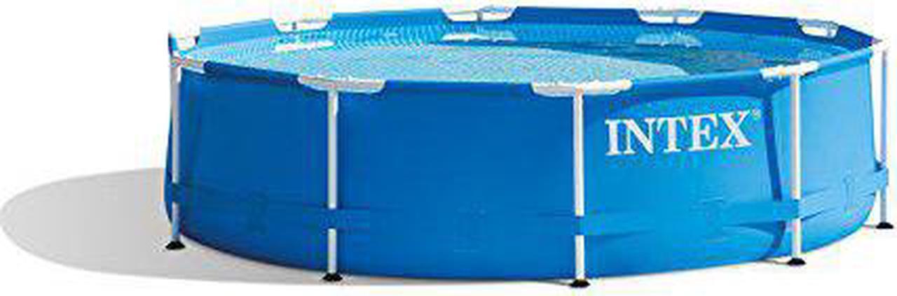 Intex 28201EH 10' x 30" Metal Frame Round Above Ground Swimming Pool with Pump