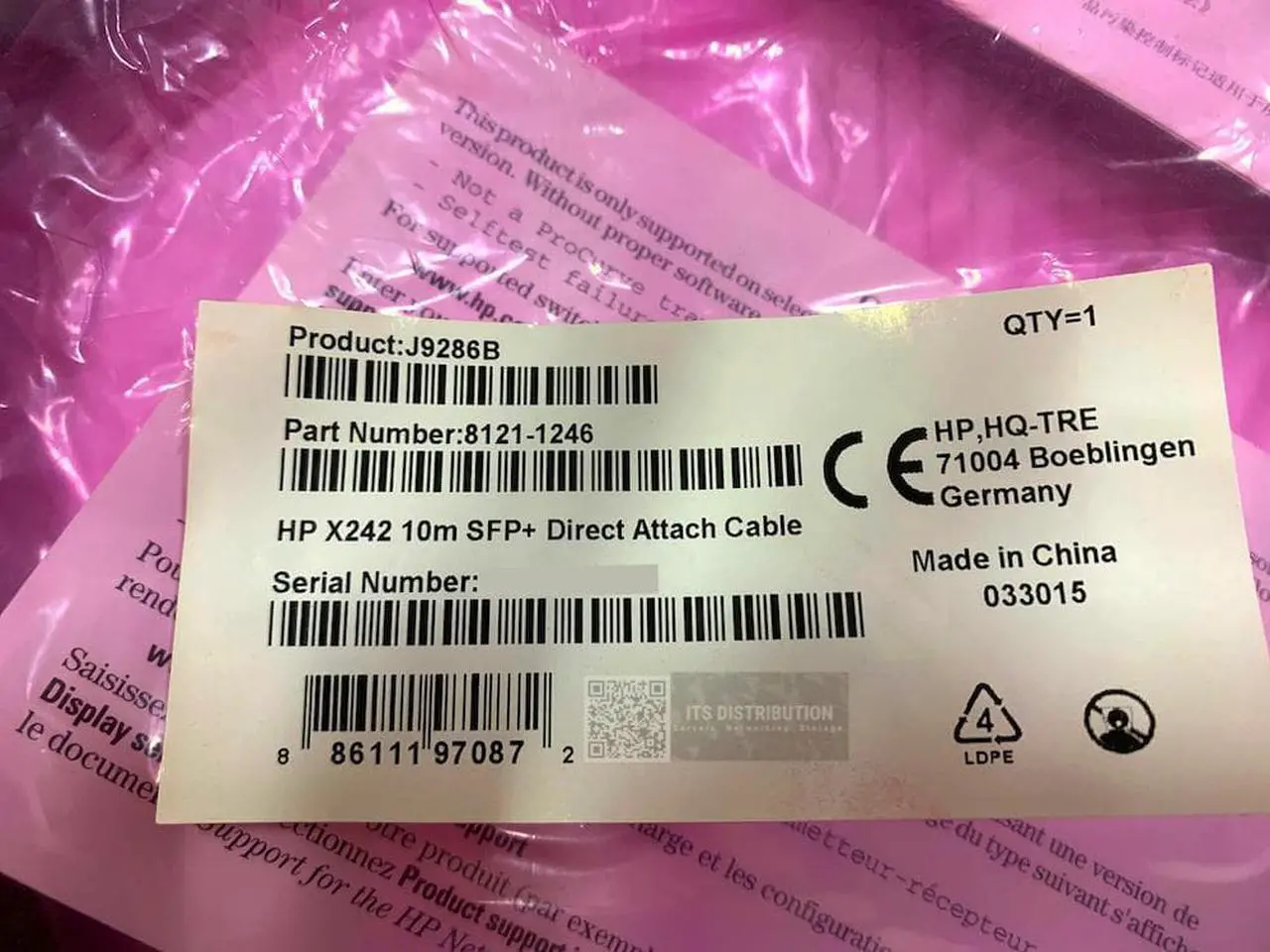 Alt view image 2 of 2 - HP X242 Network Cable 32.81 ft 8121-1246 (J9286B)