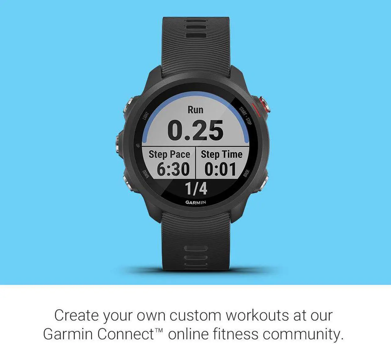 Alt view image 2 of 20 - Garmin Forerunner 245 Music Black Forerunner 245 Music GPS Running Smartwatch