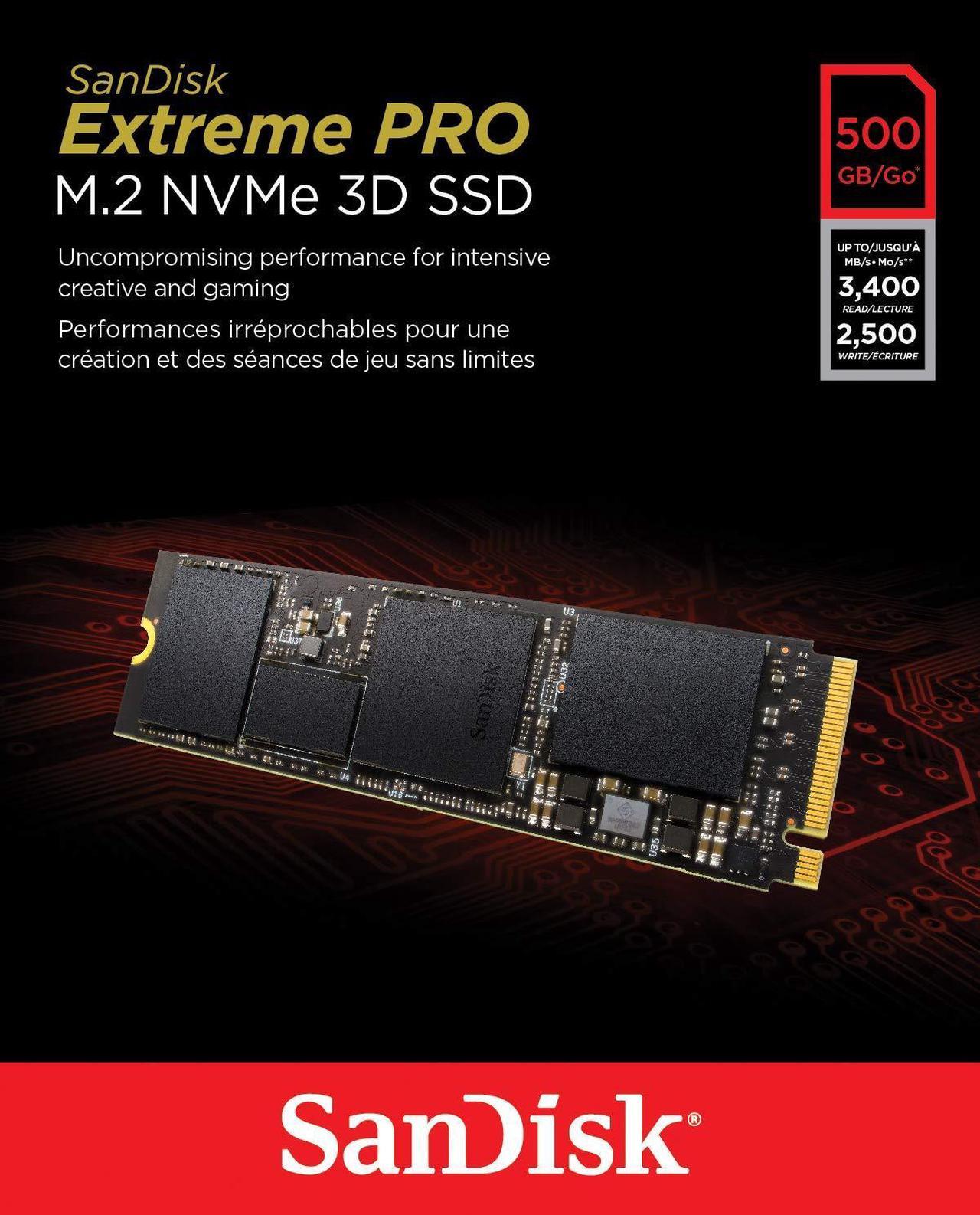 Alt view image 9 of 20 - SanDisk Extreme PRO 500GB PCIe 3.0 x4 M.2 2280 Internal Solid State Drive