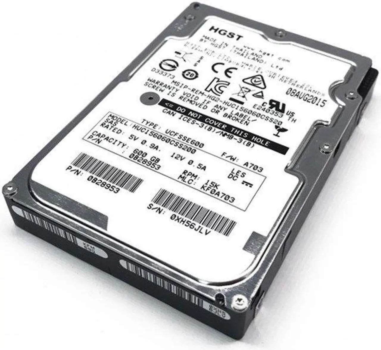 Alt view image 4 of 5 - HGST Ultrastar C15K600 HUC156060CSS200 (0B28953) 600GB 15030 RPM 128MB Cache SAS 12Gb/s 2.5" Enterprise Hard Drive Bare Drive
