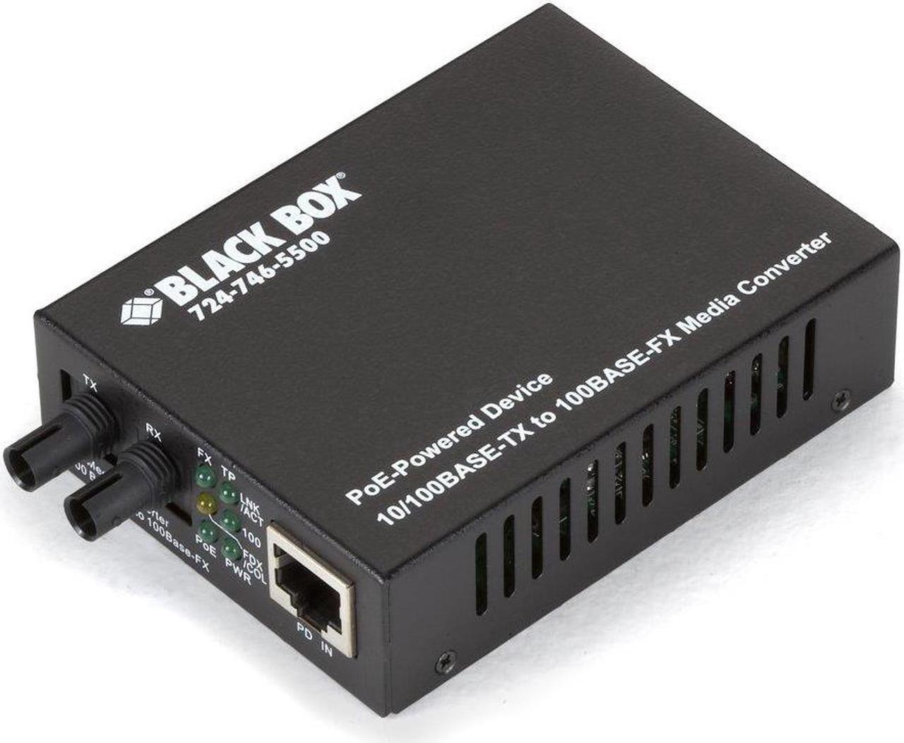 Alt view image 4 of 11 - Black Box PoE PD Media Converter 10Base-T/100Base-TX to 100Base-FX Multimode ST
