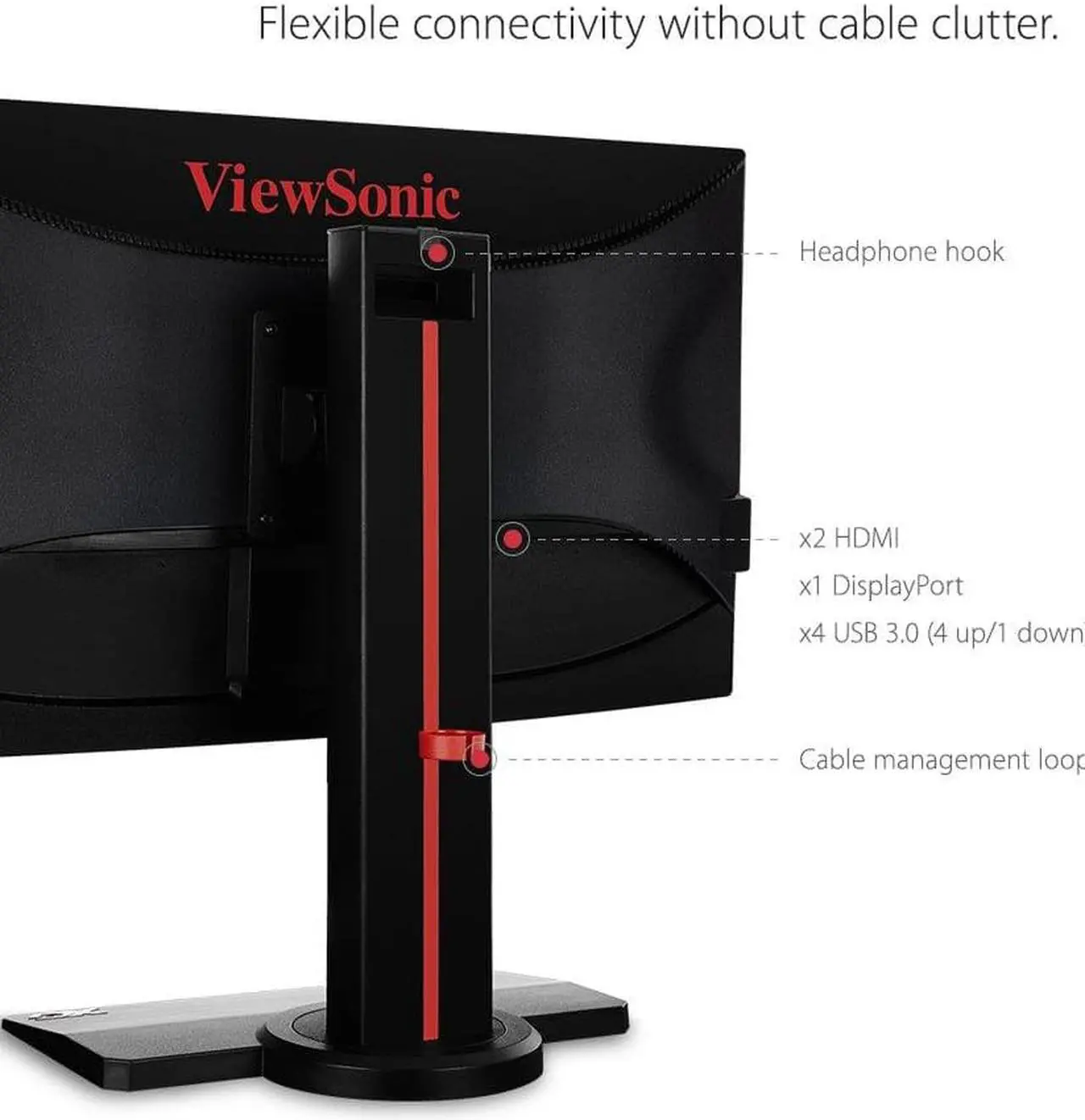 Alt view image 12 of 15 - ViewSonic XG2702 27" Full HD 1920 x 1080 144Hz 1ms (GTG) 2xHDMI DisplayPort AMD Freesync USB 3.0 Hub Anti-Glare Backlit LED Gaming Monitor