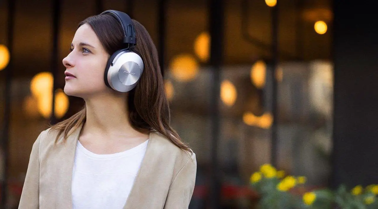 Alt view image 10 of 20 - Pioneer Bluetooth 3.0 and Hi-Res Audio Over Ear Wireless/Wired Stereo Headphone with Built-In Mic, 12 Hours Battery, Pair 8 Devices, 40mm Drivers, 1.2m Cable, 9 Hz to 22 kHz, Silver (SE-MS7BT-S)