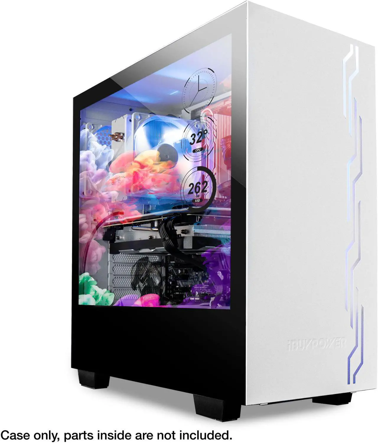 Main image of iBUYPOWER Snowblind S Case 19" Translucent Customizable Side-Panel LCD Display 1280 x 1024 Resolution Mid-Tower Desktop Computer Gaming Case  - White