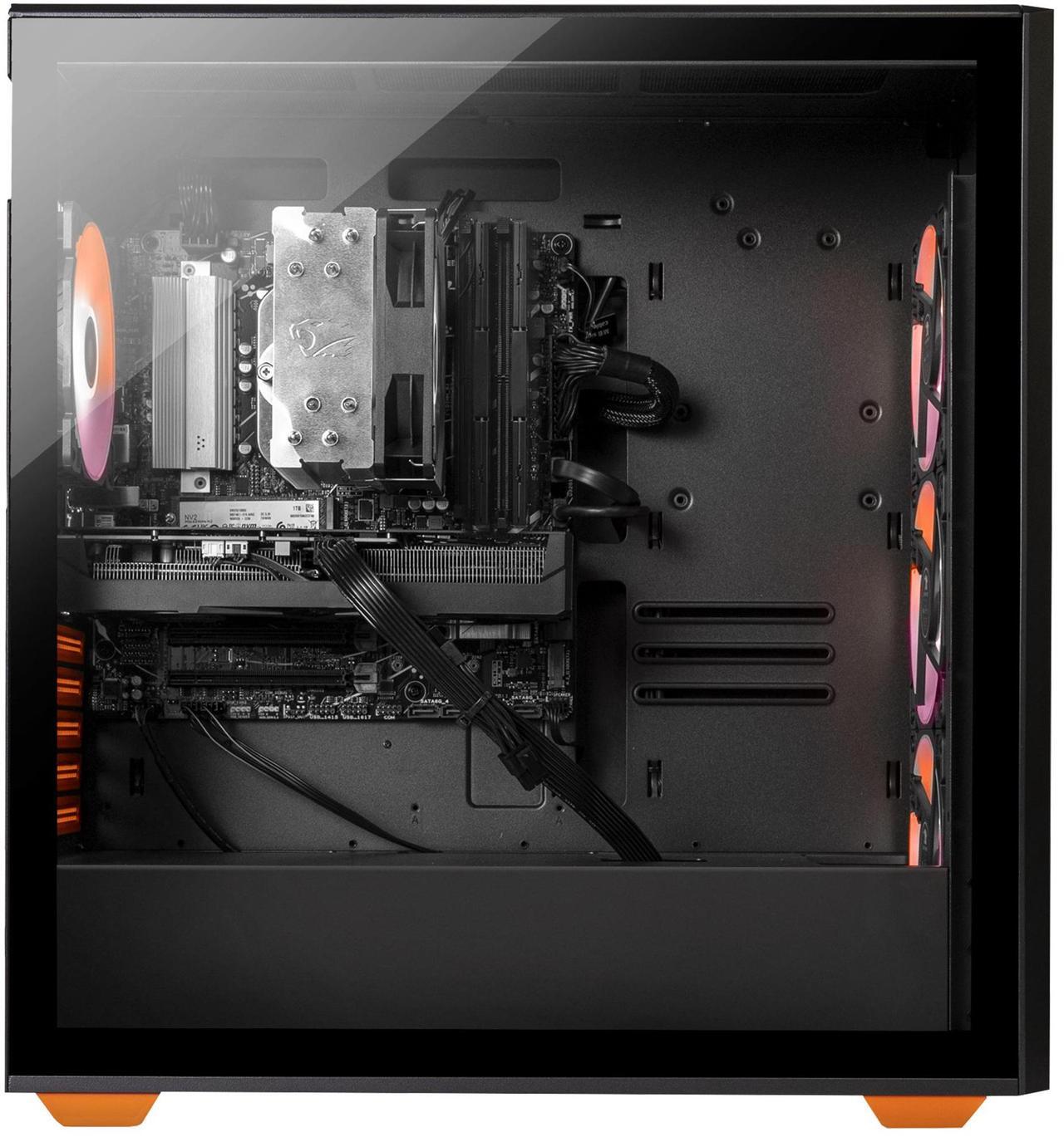 Alt view image 5 of 7 - iBUYPOWER Scale Orange Gaming PC Desktop - AMD Ryzen 5 5500 - NVIDIA GeForce RTX 3050 6GB - 16GB DDR4 Non-RGB - 500GB NVMe SSD - SCA5N3501