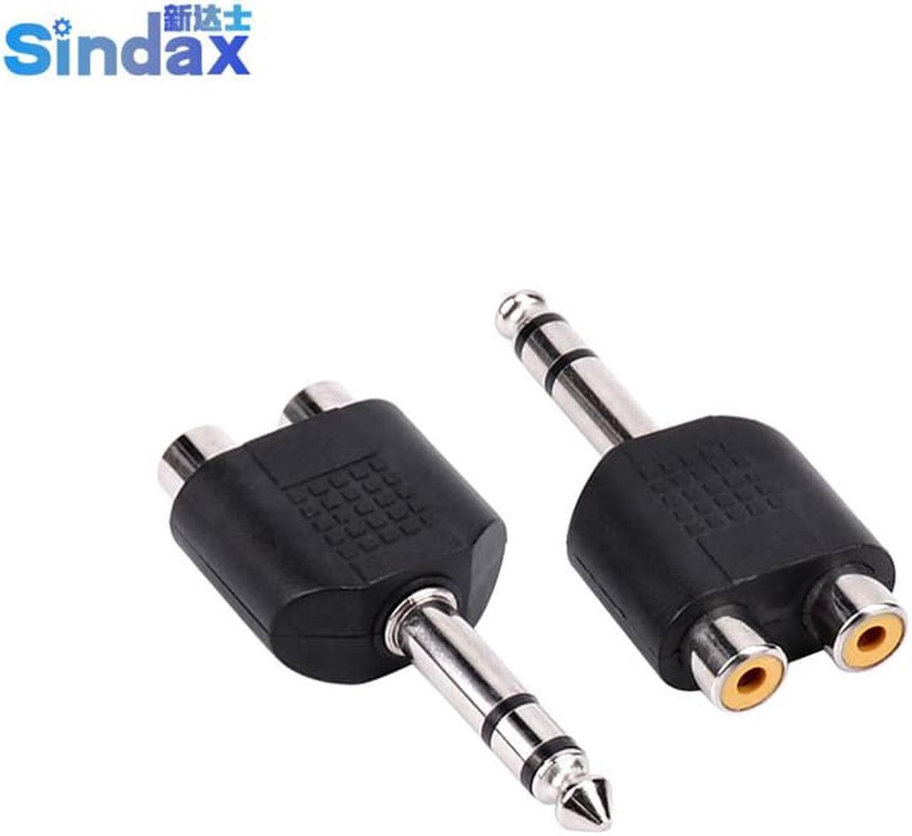 Sindax TRS to RCA Female Plug Terminals video Adapter 6.35 to RCA connectors TRS to Lotus plug audio Plug speaker Hi fi 1PC (1pcs)