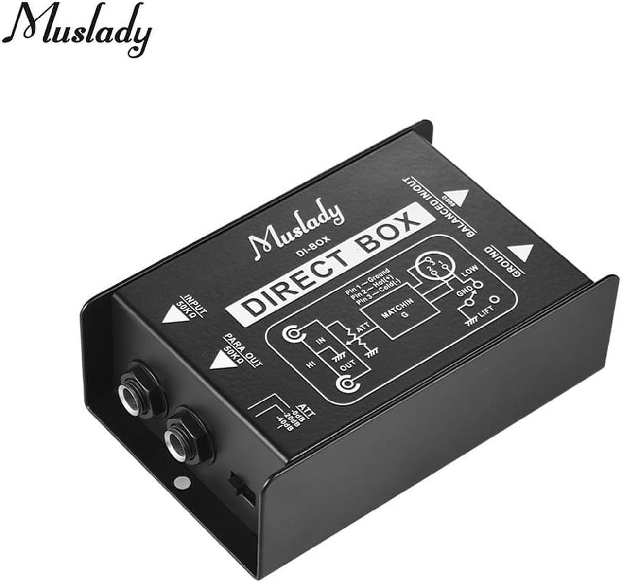 Muslady Single Channel DI Box Direct Injection Audio Box Signal Converter with XLR TRS Interfaces for Electric Guitar Bass Live (1pcs)