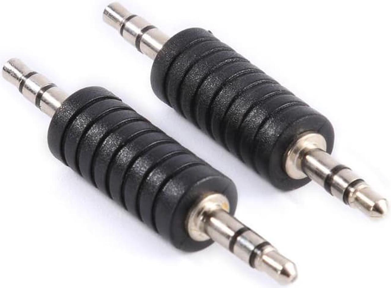 2pcs 3.5mm Jack Stereo Male to Male Audio Connector 3.5 Jack M to M Audio Plug TRS Connector Coupler Adapter Joiner Converter