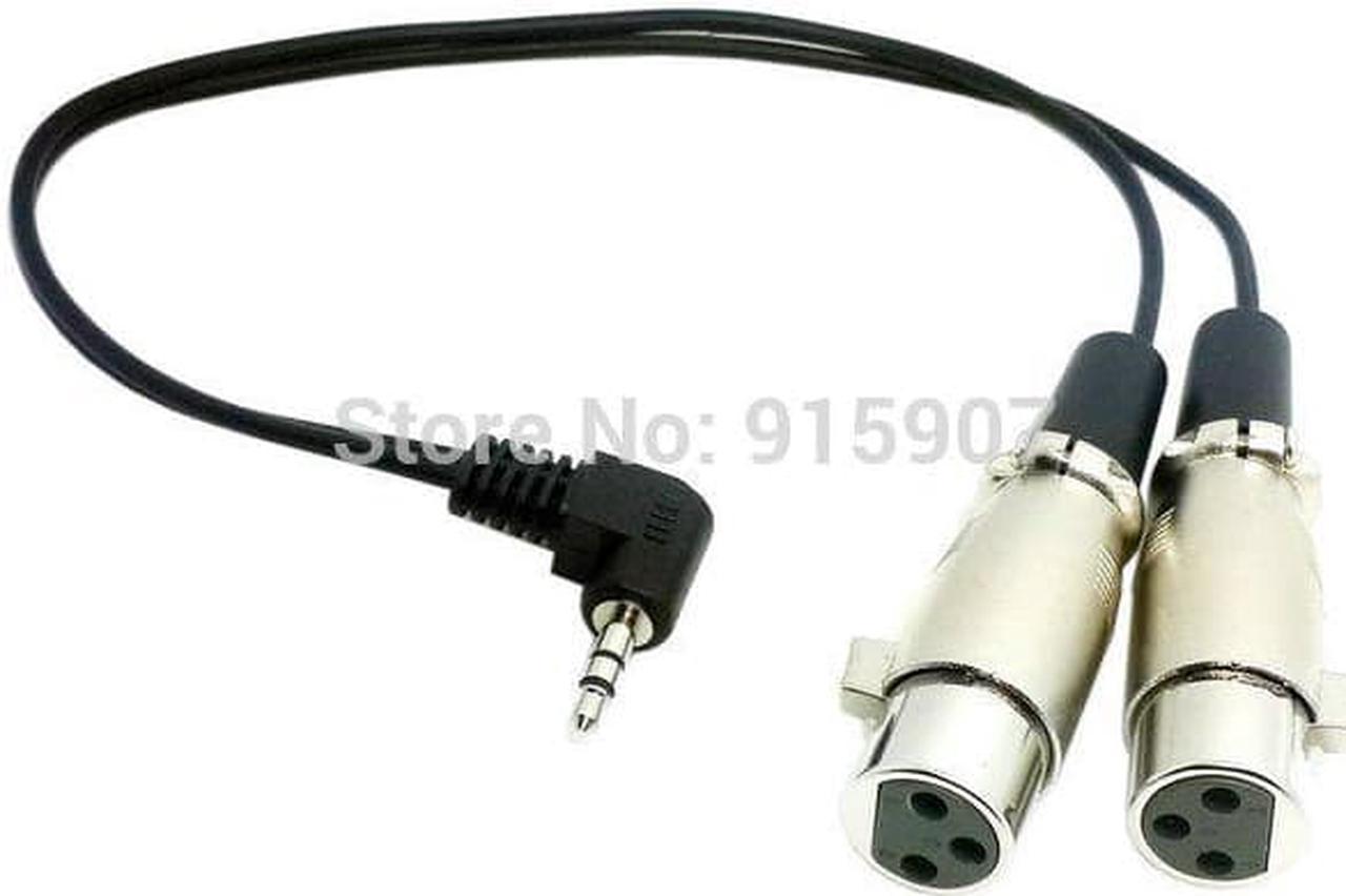 Cablecc CY 20CM Microphone Dual XLR 3pin Female to Right Angled 90 Degree 3.5 mm TRS Splitter Cable (1pcs)