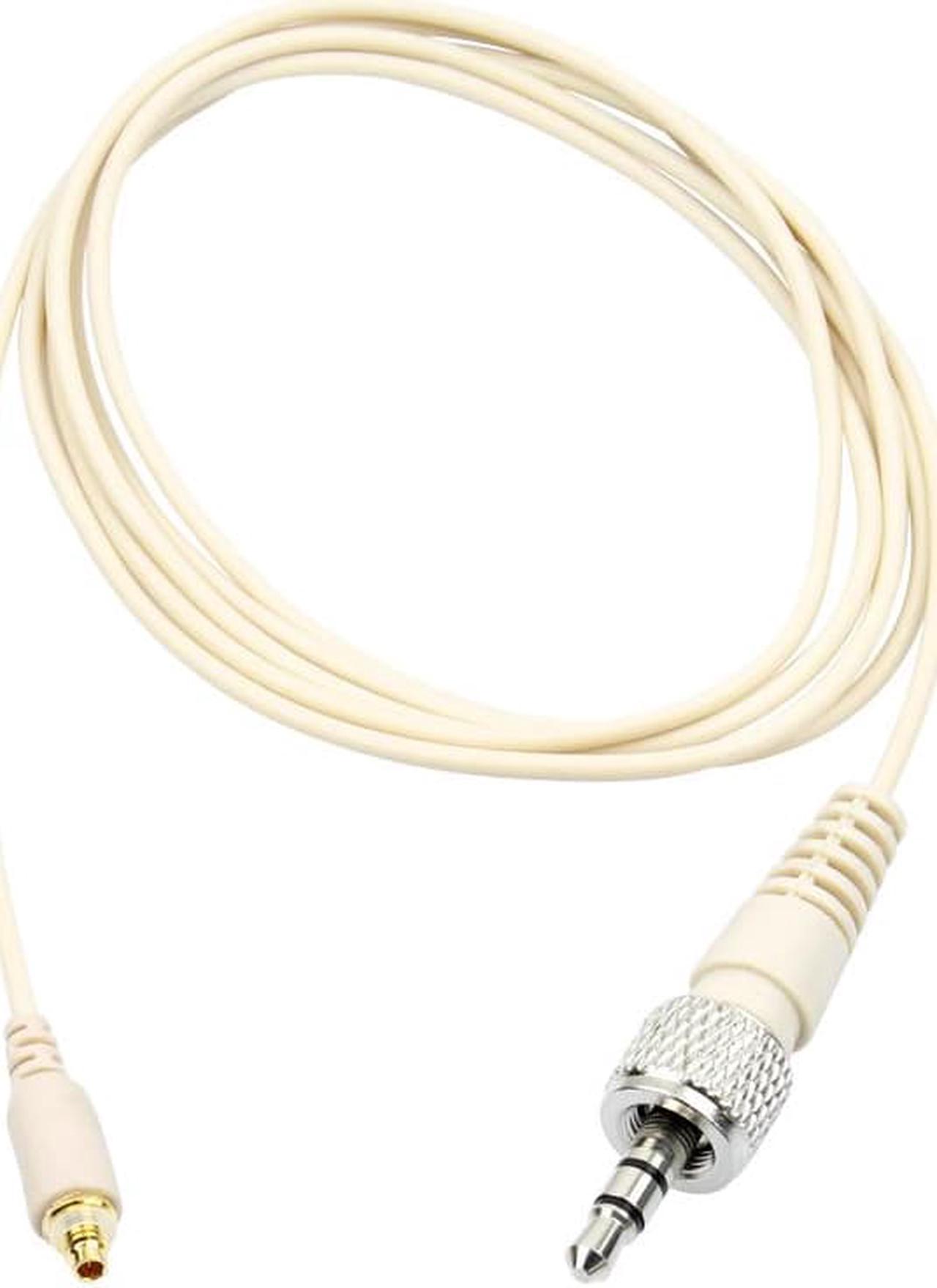 Professional Beige TRS 3.5mm Screw Jack Microdot Detachable Microphone Cable for Sennheiser Wireless Microphone System (1pcs)