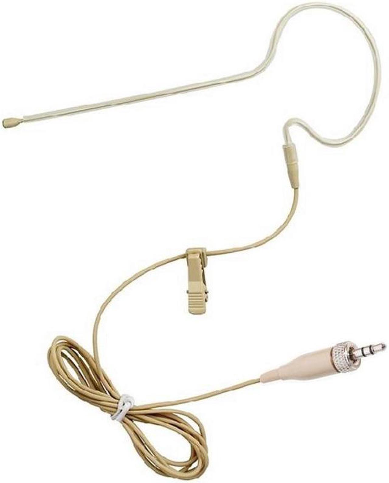 Standard Bolymic Headset Earset Microphone Tan for Sennheiser Wireless Systems Omnidirectional mic Beige with 1/8" TRS Plug (1pcs)