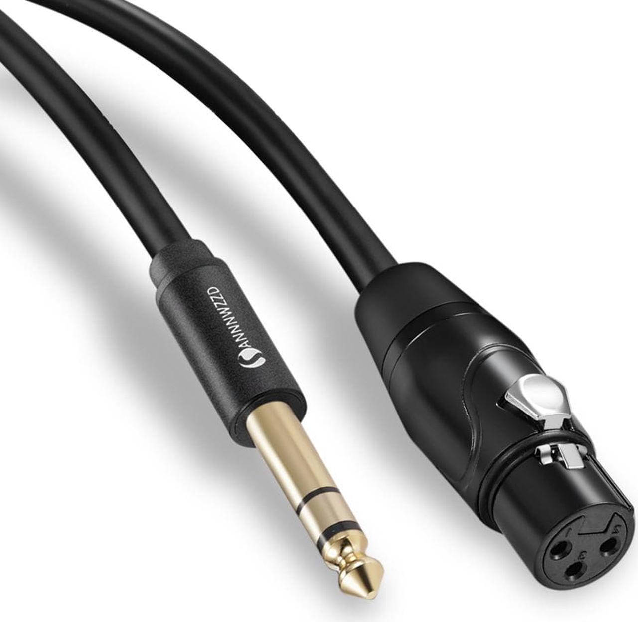 6.35mm male plug to 3 pin XLR F female Cable, 6.3mm TRS Stereo Jack TO XLR Balanced MIC Microphone Cable (1pcs)