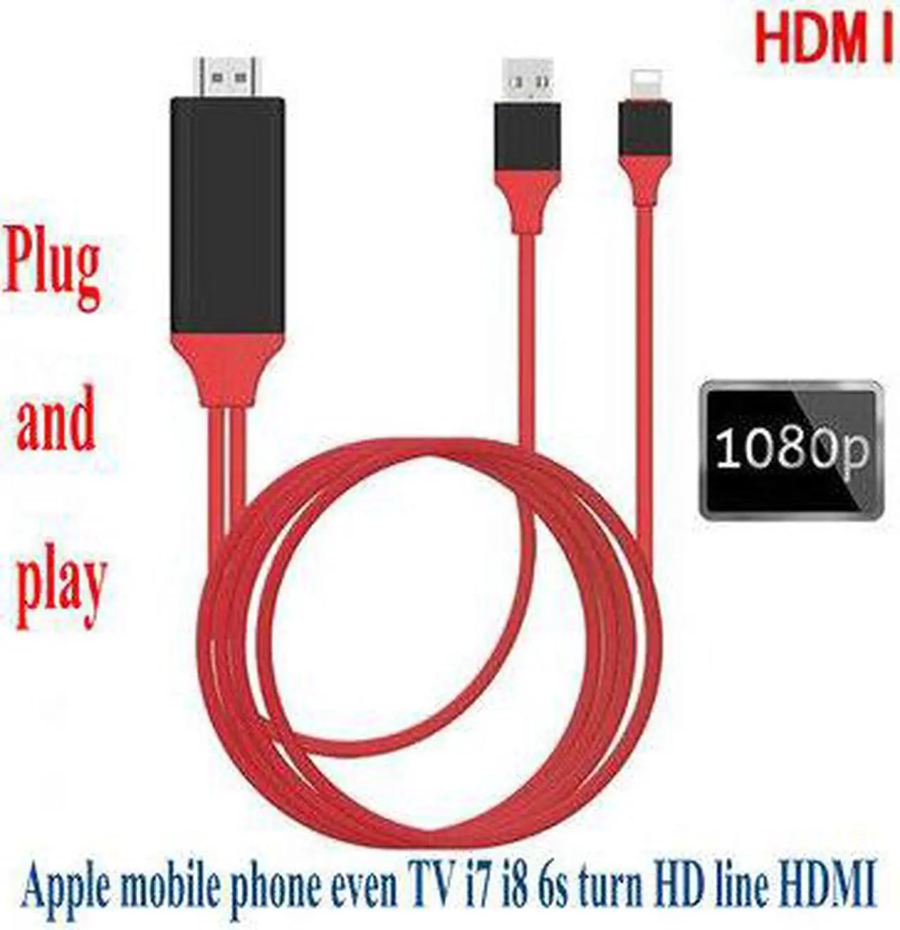 Main image of MHL Cable for iPhone for  to Projector/TV 2M MHL To HDMI Cable 1080P HDTV Cable Adapter For iphone X