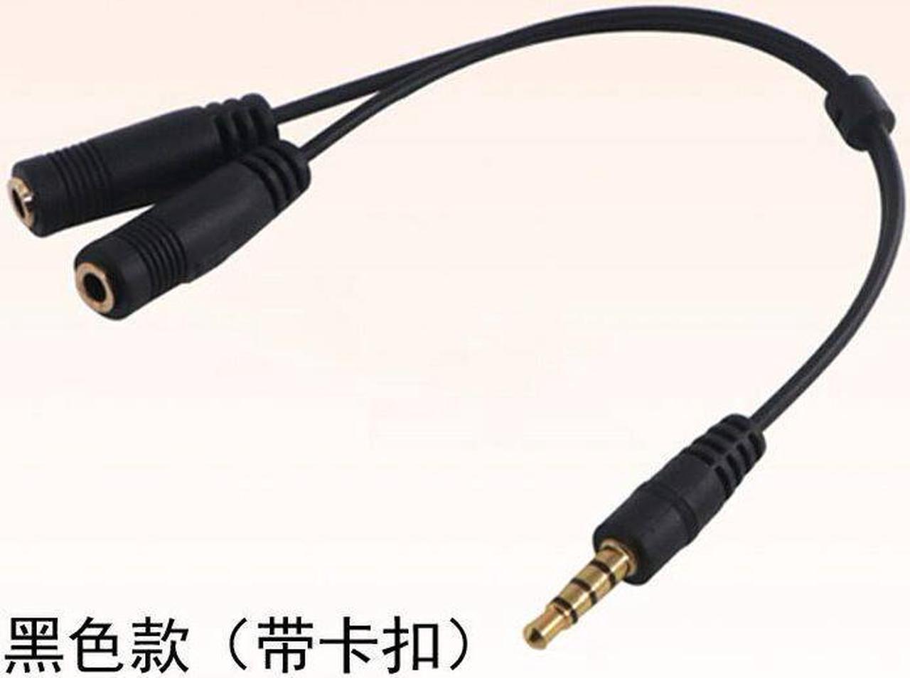 2PCS 3.5mm Audio Y Splitter Cable Headset Audio Microphone Adapter 2 Female to 1 Male for Smart Phone Tablet PC Laptop