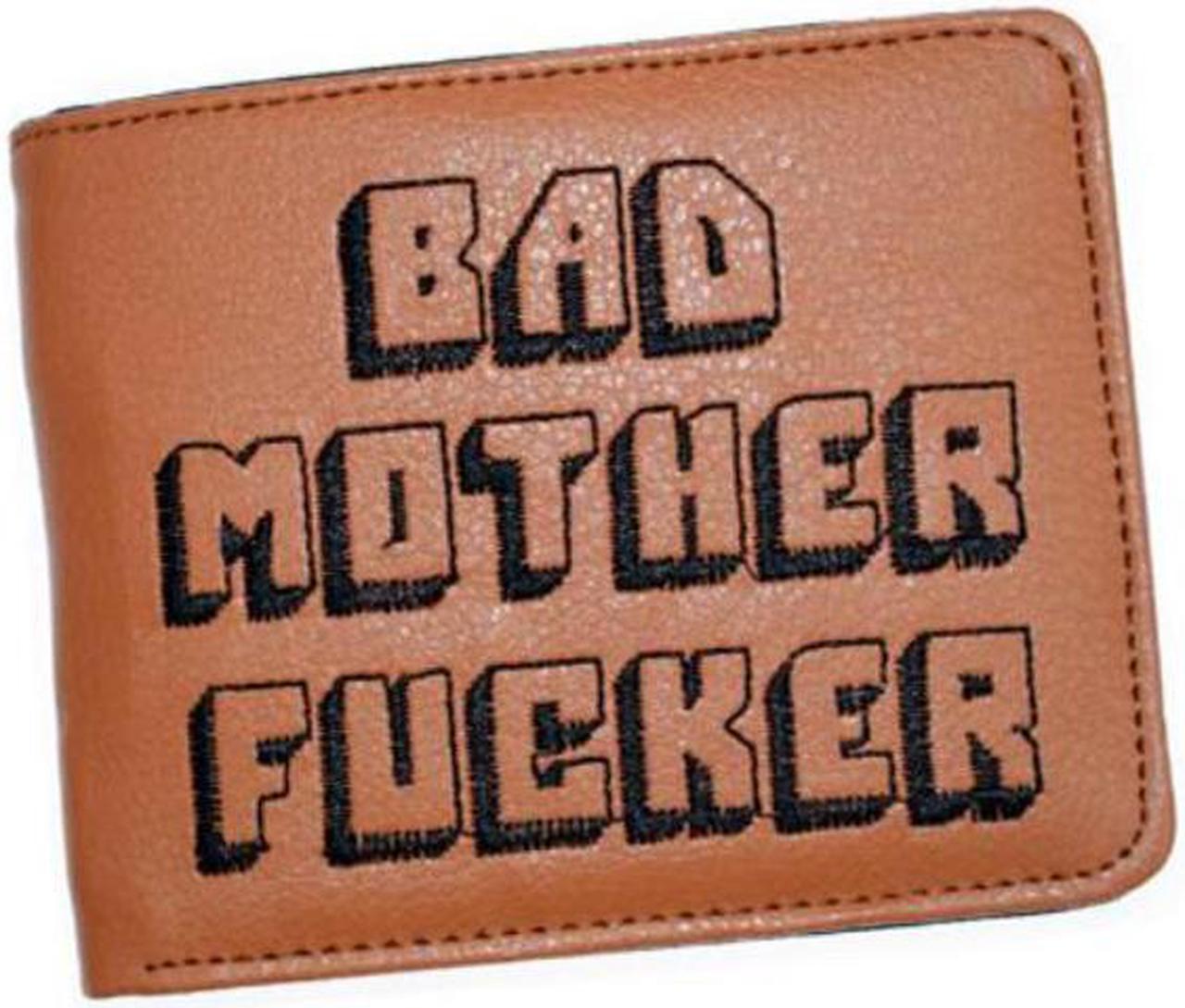 MaDonNo Pulp Fiction Jules Wallet with zipper Coin Pocket Bad Mother Letters Boys Wallet Card Holder Vintage Gift Purse