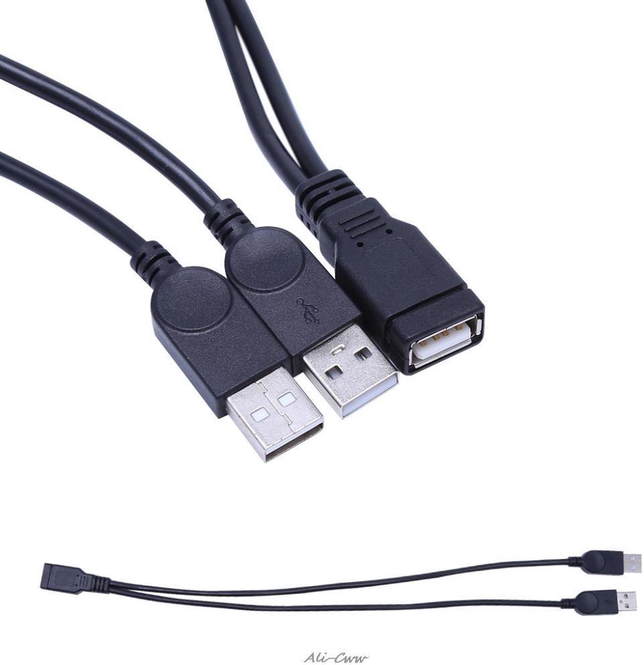 USB 2.0 Type A 1 Female To 2 Male Double Dual USB Y Splitter Data Sync Charging Extension Cable Charge