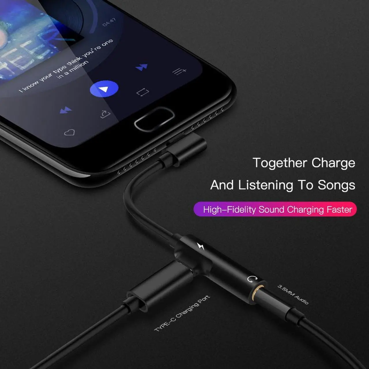 Alt view image 2 of 6 - 1Pcs Usb Type C To 3.5mm Jack TypeC Audio Splitter Headphone Cable Earphone Aux 3.5 Adapter Charger Usb c For Xiaomi Mi6 Mix2 Huawei