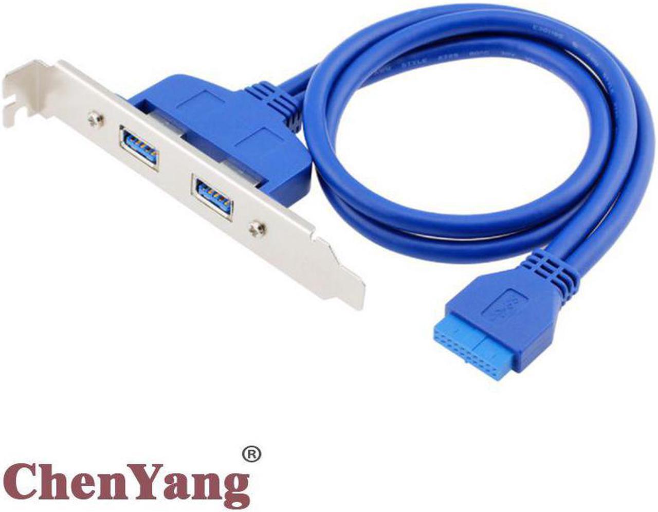 50cm Internal 2Pin USB 3.0 Female Mount Panel to Motherboard 20pin Cable with PCI Bracket